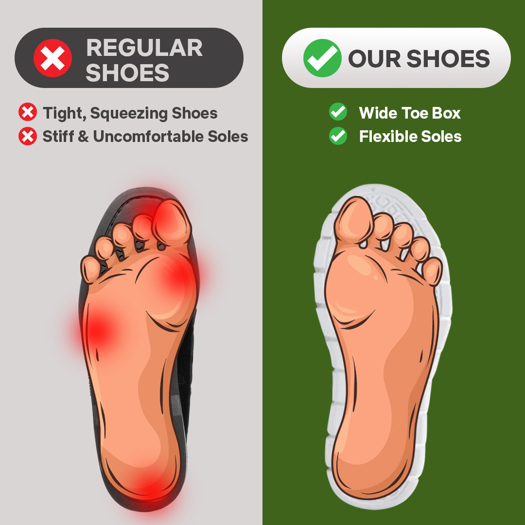 Ultra Comfy - Healthy and Supportive Walking Shoes (Black Sole Edition)